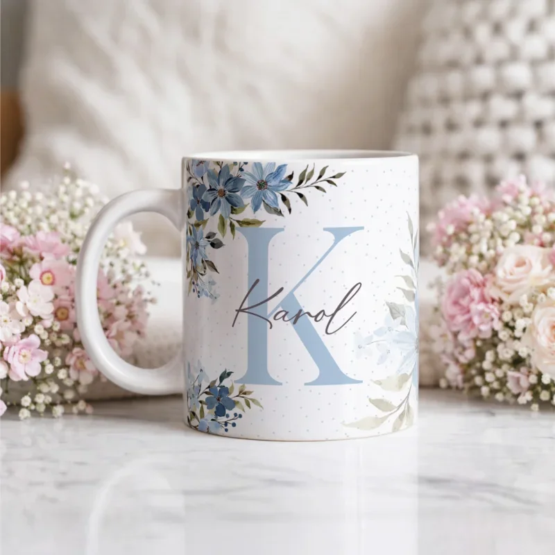 Caneca Alfabeto Floral A a Z